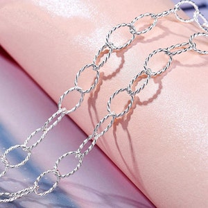 Sterling Silver Cable Chain, s925 Silver Cable Chain For Jewelry Making Supplies, Unfinished Cable  Chain Necklace Bracelet