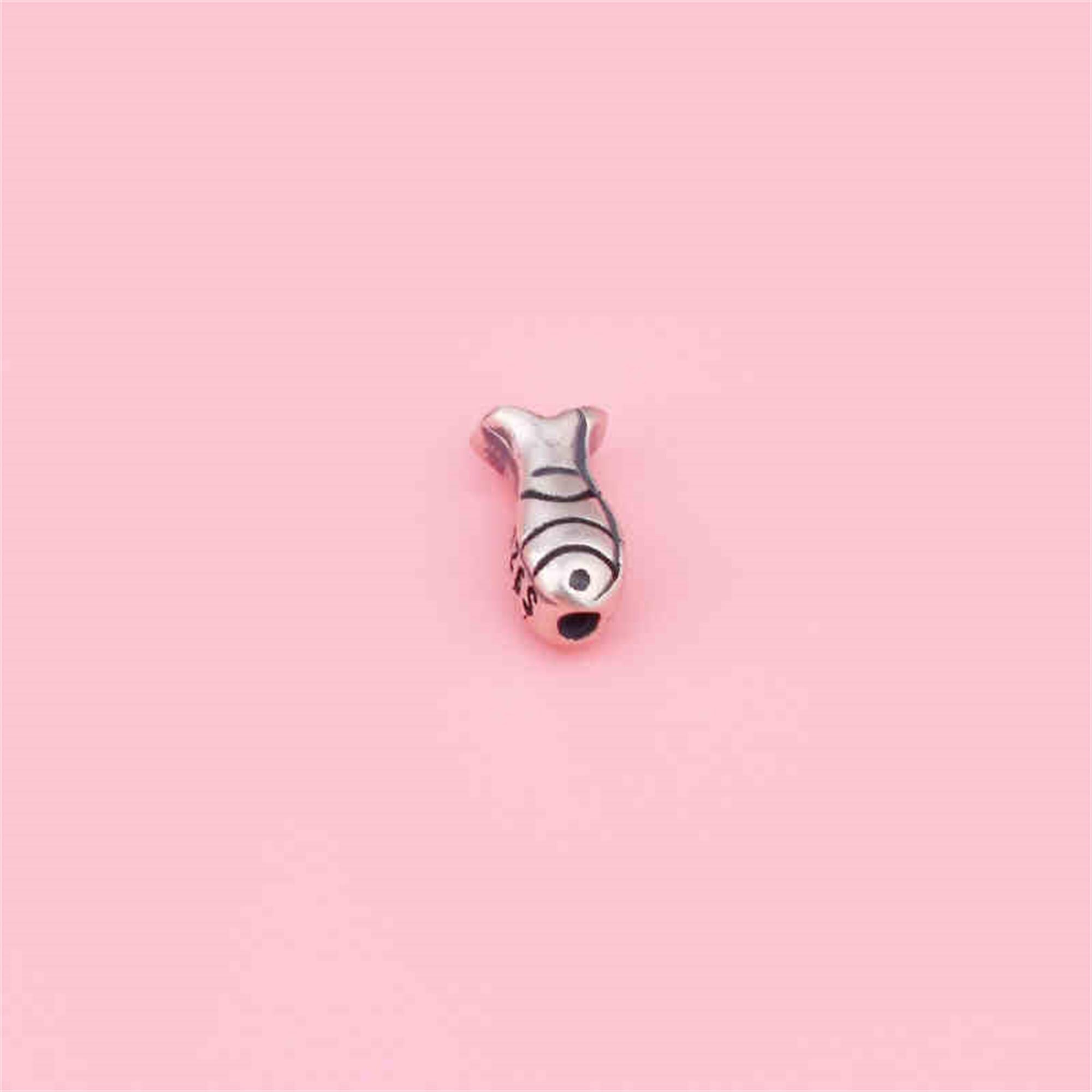 Sterling Silver Fish Beads, s925 Silver Sea Life Bead,Ocean Bead,Marine Bead,Fishing Bead,Bracelet Spacer,Fisherman Bead,Animal Bead 3.5*7mm