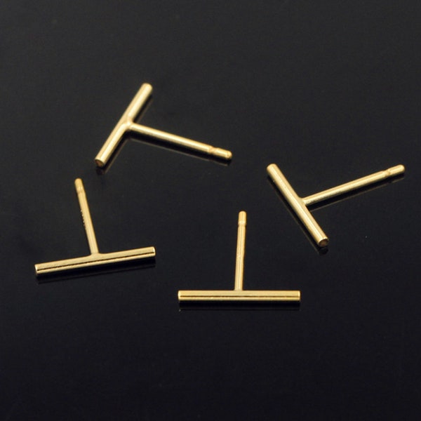 14K Gold Filled T Bar Post Earring, Gold Filled Bar Stud Earring Post, Earring Posts, Ear Post, Earring Jewelry, Earring Components