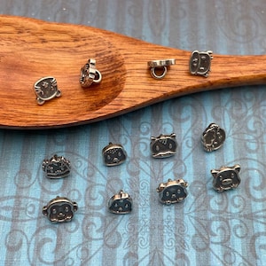 Cierres de botón de plata de ley con doce signos del zodiaco, botón de plata s925 con animales: rata, buey, tigre, conejo, dragón, serpiente, caballo, oveja, mono, gallo, cerdo, perro.