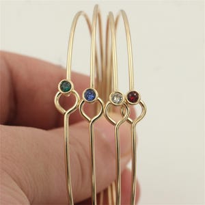 14K Gold Filled CZ Zircon Cuff Bangle Bracelet, Adjustable Bangle, Gold Filled Open Bangle Bracelet, Round Bangle, Gift for Her