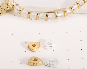 Sterling Silver Triangle Beads, Nugget Bead, Triangular Bead, Geometric Bead, Minimalist Bead, Bracelet Spacer, Tribal Bead, Boho Bead