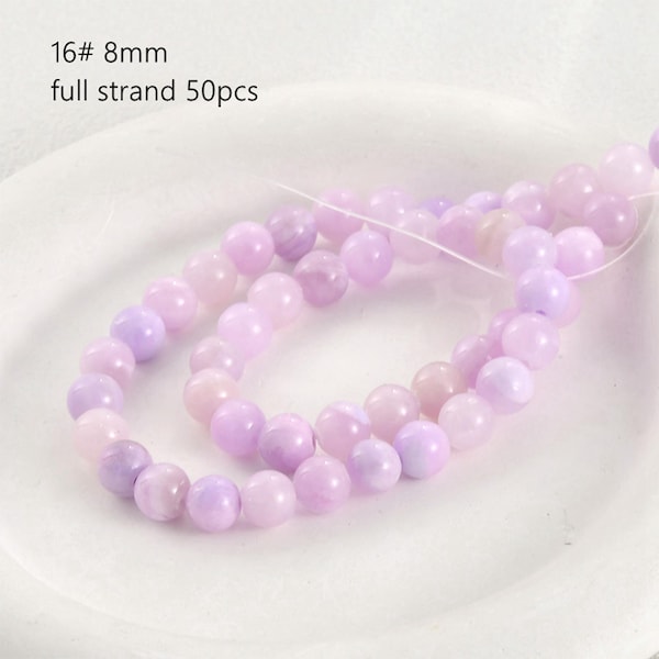 Purple Jade Smooth Round Beads Full Strands, Purple Jade Gemstone Beads, Natural Jade Beads, Bracelet Beads, Lavender Jade Beads 6 8 10mm