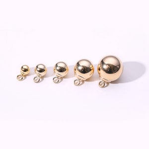 Berloque de sino silencioso com preenchimento de ouro 14k, berloque de sino redondo com preenchimento de ouro, berloque de pulseira, berloque de brinco, berloque de colar 3 mm 4/5/6/7/8 mm 10 mm