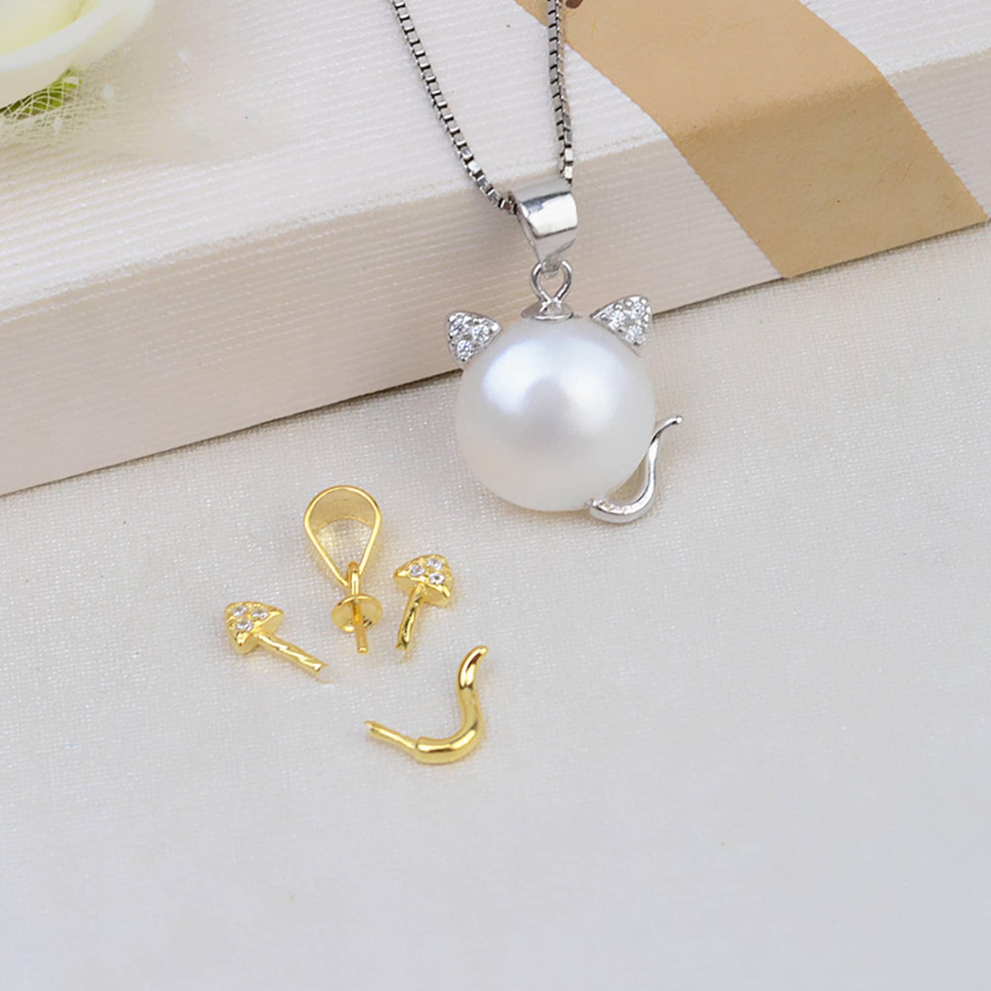 Sterling Silver Pendant Setting, s925 Silver Baroque Pendant Setting For Jewelry Making Supplies, Half Drilled Pearl Mounts, Irregular Gem