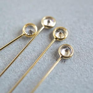 14K Gold Filled Eye Pins Headpins w / CZ Zirkon, Gold Filled Eye Pins für Schmuckherstellung Zubehör, Gold Filled Nadeln, Draht dick 0,4 mm 26 Ga
