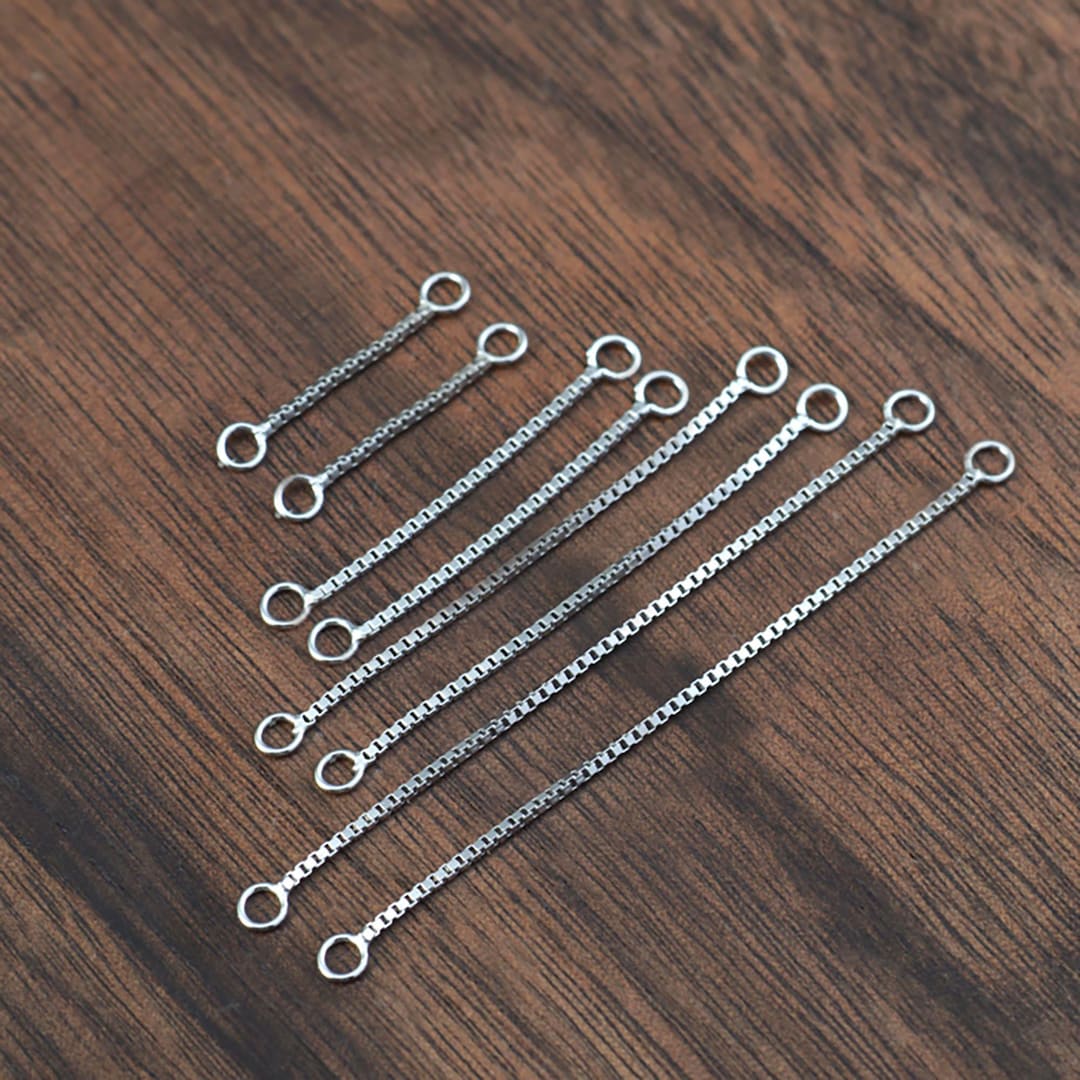 Sterling Silver Box Chain Threaders, S925 Silver Chain Earring Threader ...