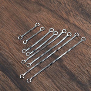 Sterling Silver Box Chain Threaders, s925 Silver Chain Earring Threader For Jewelry Making Supplies, Threader Earrings Charms