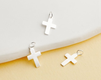 Sterling Silver Cross Charms, Jesus Cross Charm, Religious Charm, Small Charm, Cross Jewelry, Charms In Bulk, Necklace Charm