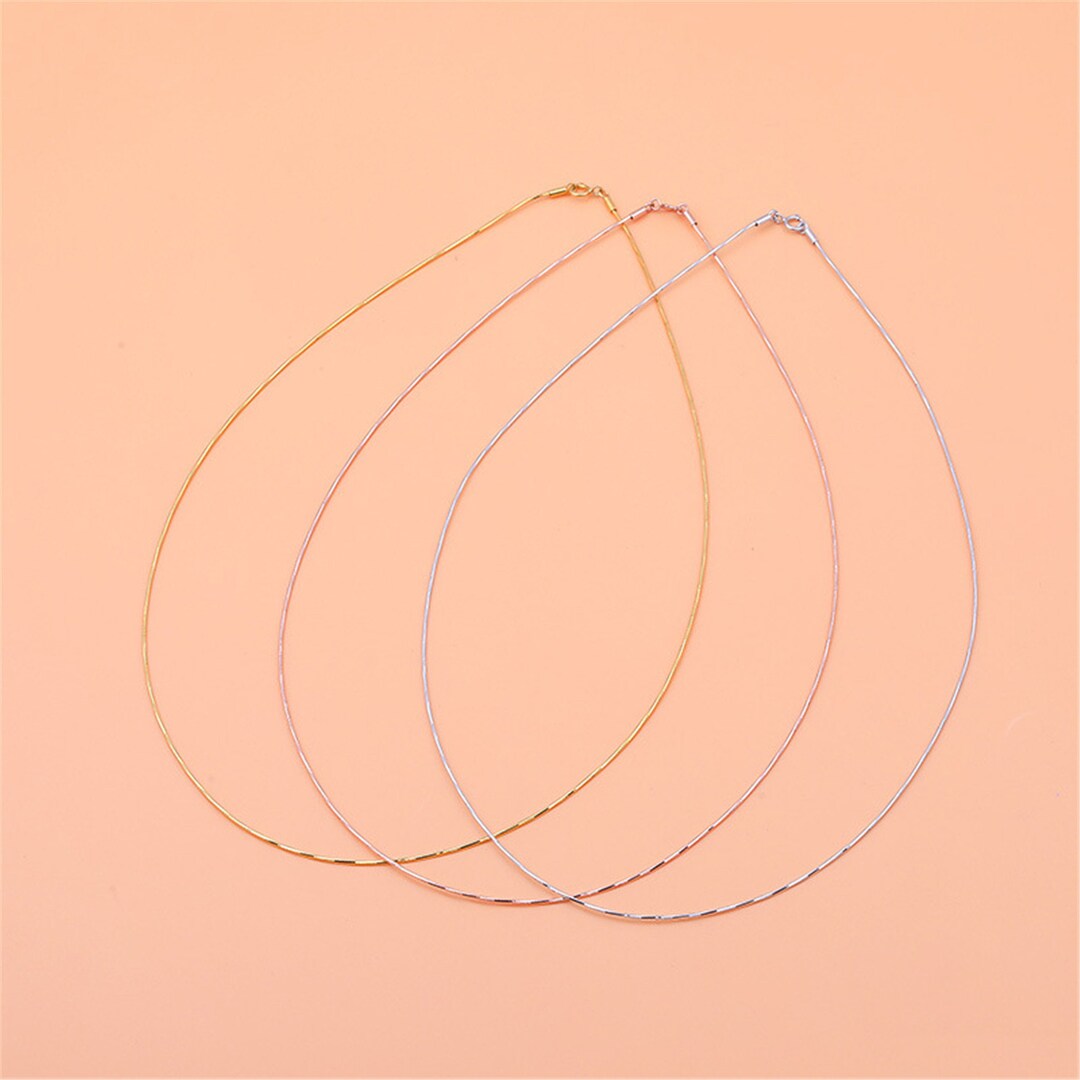 18 Sterling Silver Thin Wire Choker Necklace, S925 Silver Choker Hoop