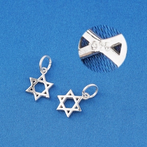 Sterling Silver Star of David Charm Pendant, Hexagram Bracelet, Star of Unity Necklace, Talisman Earring, Power Jewelry, Protection Charm