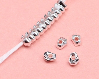 Sterling Silver Irregular Bead, Nugget Bead, Geometric Bead, Pony Bead, Chip Bead, Seed Bead, Chunky Bead, Tiny Bead, Bracelet Spacer Bead