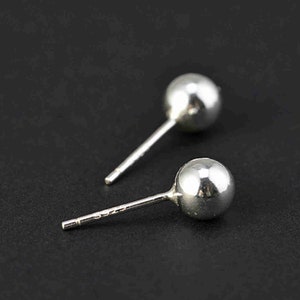 Sterling Silver Ball Post Earrings, s925 Silver Earring Post For Jewelry Making Supplies, Women Earring, Earring Component, Ball Ear Stud