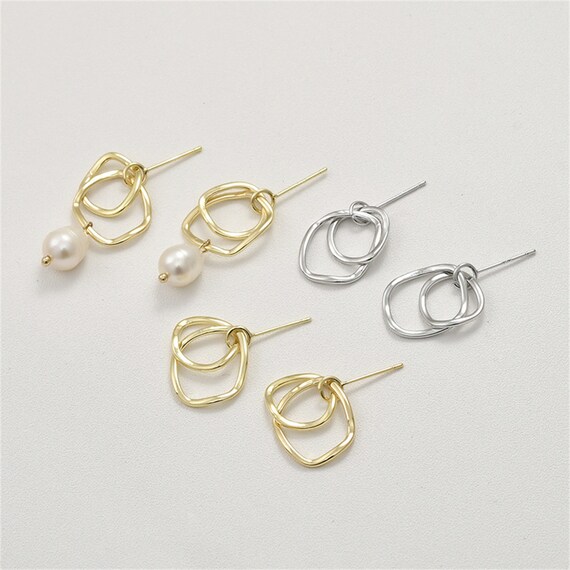 AILPIWE Orecchini Pendenti A Cerchio Placcati Oro 14K Con Quadrifoglio E Zirconi – Regalo Donna