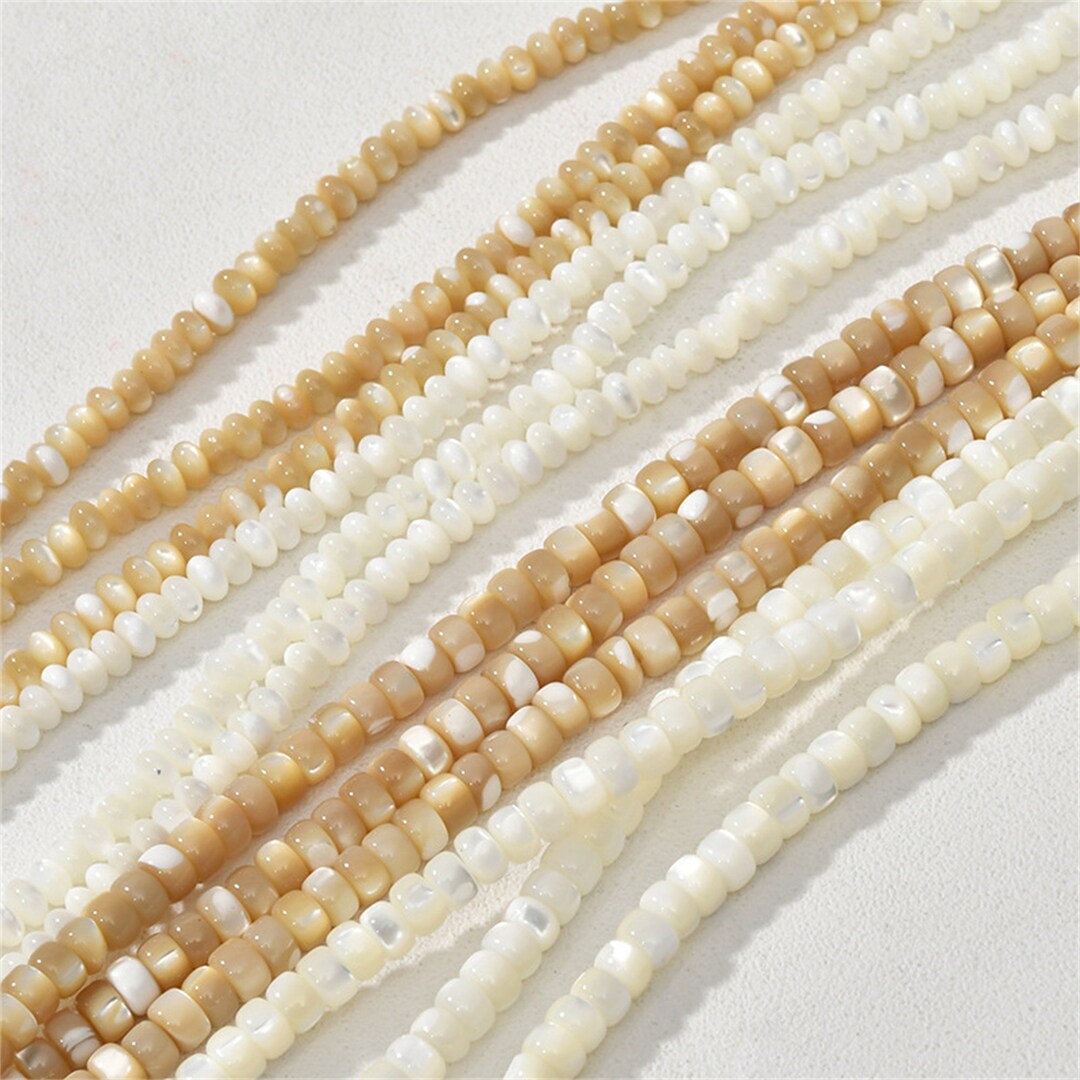 Natural White Conch Shell Donut Bead, Wheel Bead, Tube Gemstone Bead ...