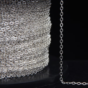 39&quot; Sterling Silver Cable Chain, s925 Silver Cable Chain For Jewelry Making Supplies, Unfinished Cable  Chain Necklace Bracelet 2.5mm
