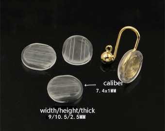 Clear Oval Earring Back, Clip On Earring Pads, Silicone Earring Back Stopper, Oval Ear Nuts, Safety Backs,Silicone Pads,Earring Back Stopper