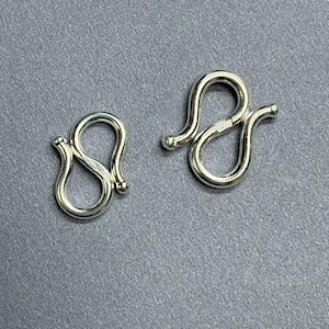 10pcs Sterling Silver S Clasps, s999 Silver Hook Clasp For Jewelry Making Supplies, Bracelet Hook Clasp Connector