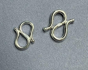 10pcs Sterling Silver S Clasps, s999 Silver Hook Clasp For Jewelry Making Supplies, Bracelet Hook Clasp Connector
