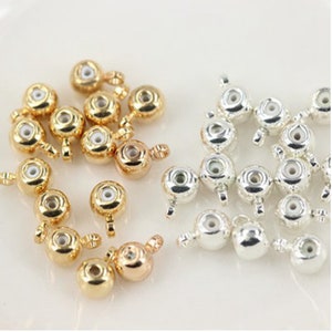 5 Pcs 4 mm Gold Filled Silicone Beads With 0.5 mm ID