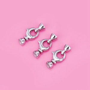 Sterling Silber Endkappen, s925 Silber Leder Schnur Endkappe mit Karabinerverschluss Für Schmuckherstellung Lieferungen, Kordelkappe für Armband Halskette