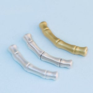 Sterling Silver Bamboo Curve Tube Beads, Ethnic Bead, Statement Bead, Natural Bead, Bracelet Spacer, Sustainable Bead, Eco-friendly Bead