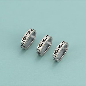 Sterling Silver Oval Jump Ring w/ Engraved Eye Pattern, s925 Silver Open Jump Ring For Jewelry Making Supplies, Oval Jump Ring 6.7*10.4mm