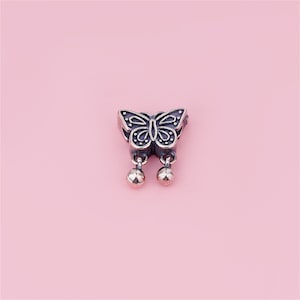 Sterling Silver Butterfly Beads, Winged Bead, Insect Bead, Garden Bead, Nature Bead, Bracelet Spacer, Animal Bead, Fluttering Bead