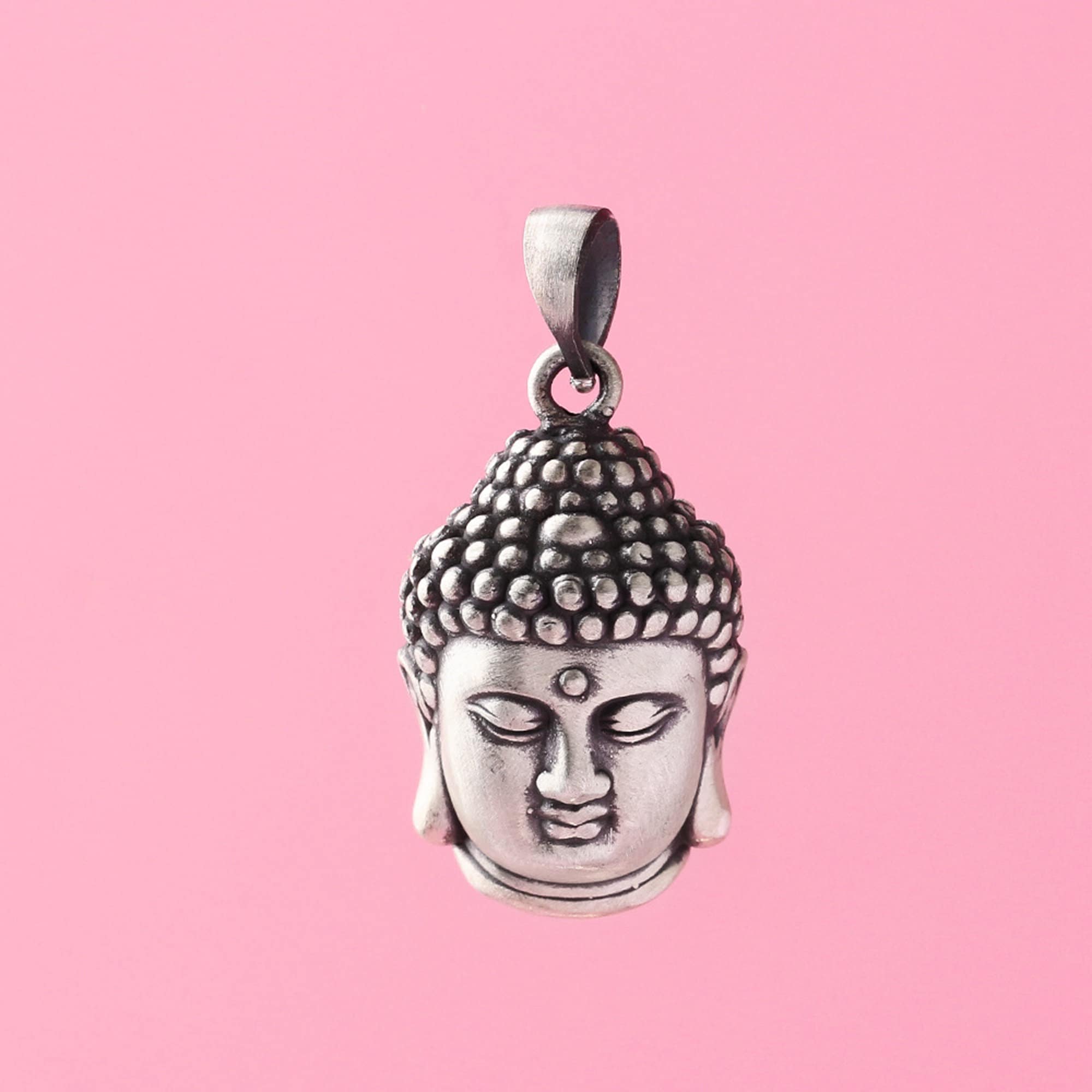 Sterling Silver Buddha Head Charm Pendant, Buddhist Bracelet