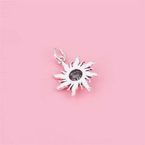 Puede incluir: Encanto de plata en forma de sol con un dise&ntilde;o detallado. El encanto tiene un bucle en la parte superior para sujetarlo a una pulsera o collar.
