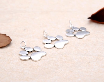 Pingente de prata esterlina com pata de gato, pulseira de garra, colar com pegada, brinco com pegada, joia com pegada de animal de estimação, pingente com pata de animal