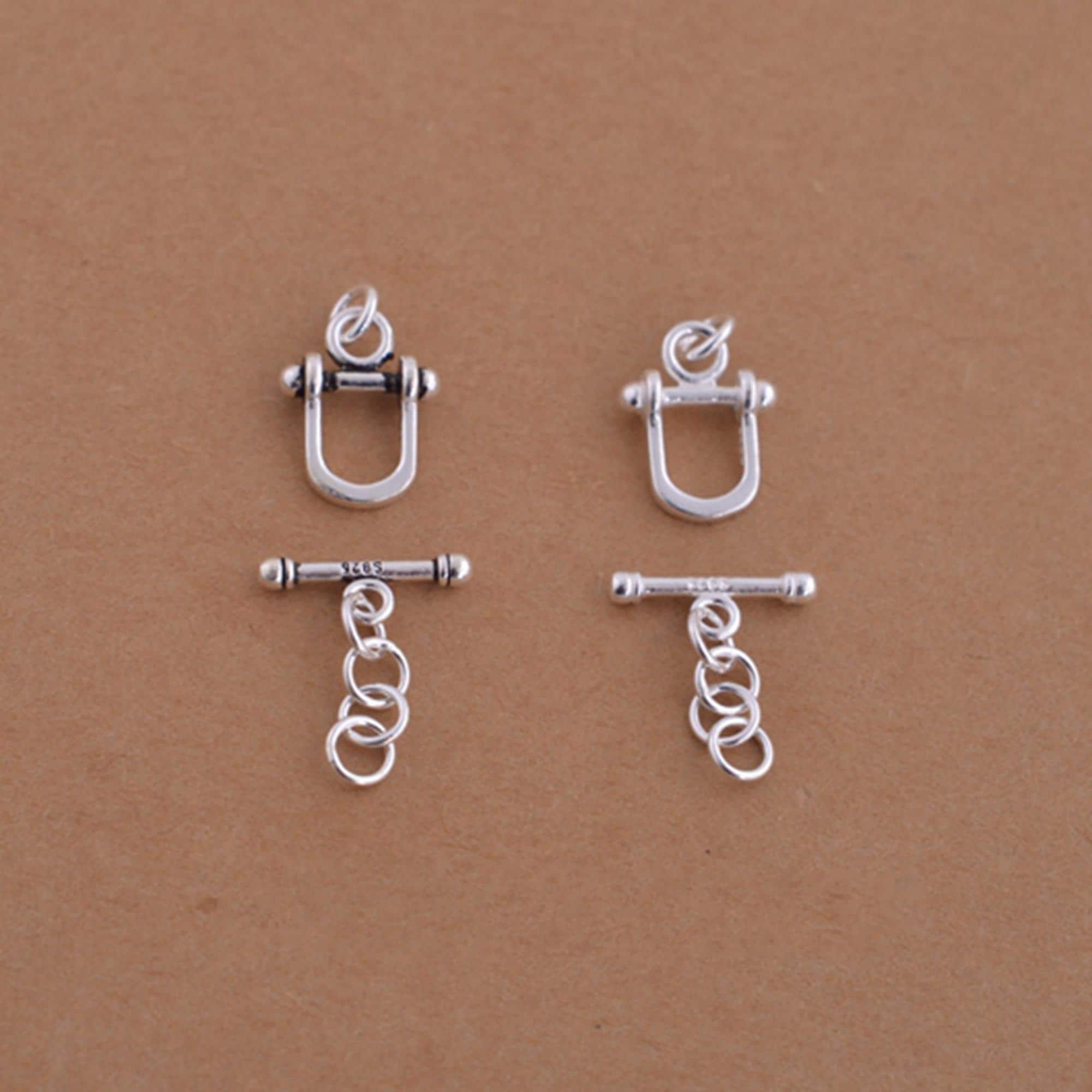 Sterling Silver Toggle Clasp,s925 Silver Round Chain Toggle Clasps for ...
