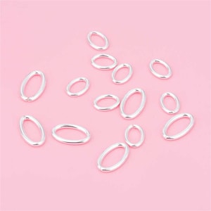 Sterling Silver Oval Jump Ring,s925 Silver Open/Closed Jump Ring For Jewelry Making Supplies,Plain Jump Ring,Bracelet Connector 5*7mm 6*10mm