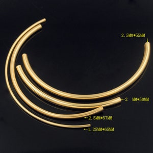 14K Gold Filled Curve Tube for Sideways Bracelet, Gold Filled Shiny Tube Connector for Bracelet, Bracelet Tube Spacer 2.5mm 1.25mm 2mm 2.5mm