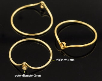 14K Gold Filled V shape Ring Setting, Gold Filled Round Bezel Cup Setting, Gold Filled Ring Blanks, Ring Blanks, Cabochon Settings 2mm