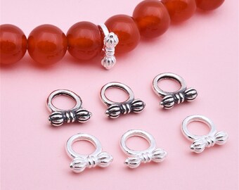 Sterling Silver Vajra Dorje Beads, Tibetan Bead, Melong Bead, Buddhist Bead, Bracelet Spacer, meditation Bead,Spiritual Bead
