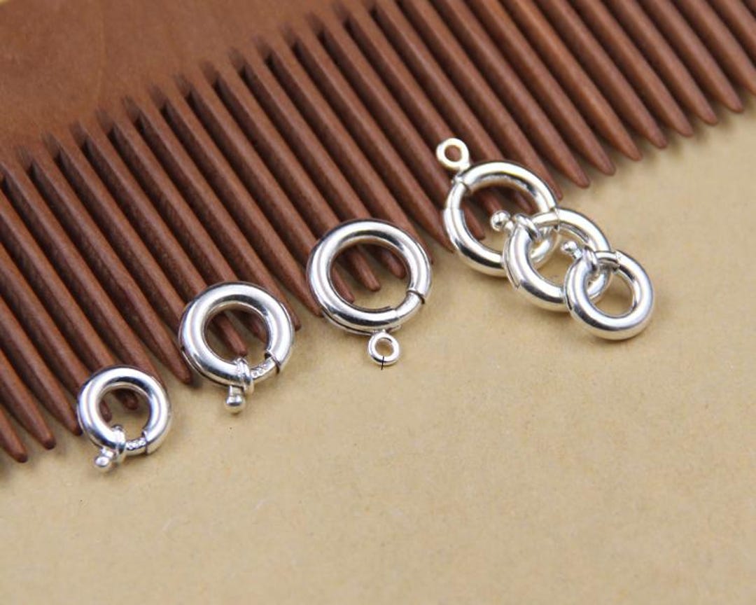 Spring Rings Fillers 1pc Sterling Silver Plain Spring Ring Clasp, Silver Spring Clasp for ...