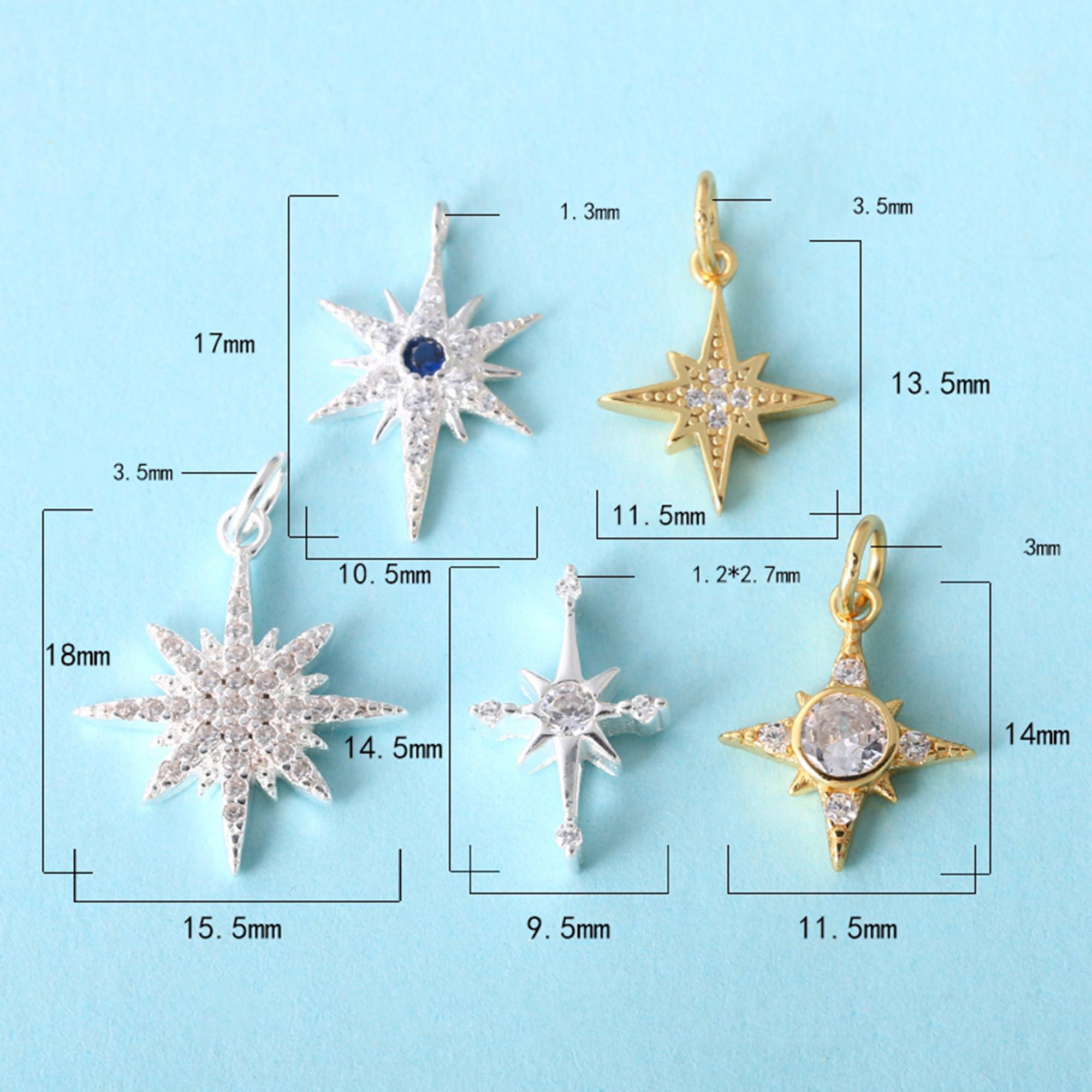 The Slippery Pearl 6-Pack 5-Point Star Charms - Antiqued Silver Metal Stamping Blanks
