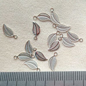 Sterling Silver Leaf Charm Pendant, Foliage Bracelet, Plant Necklace, Nature Earring, Tree Jewelry, Forest Charm, Charms In Bulk