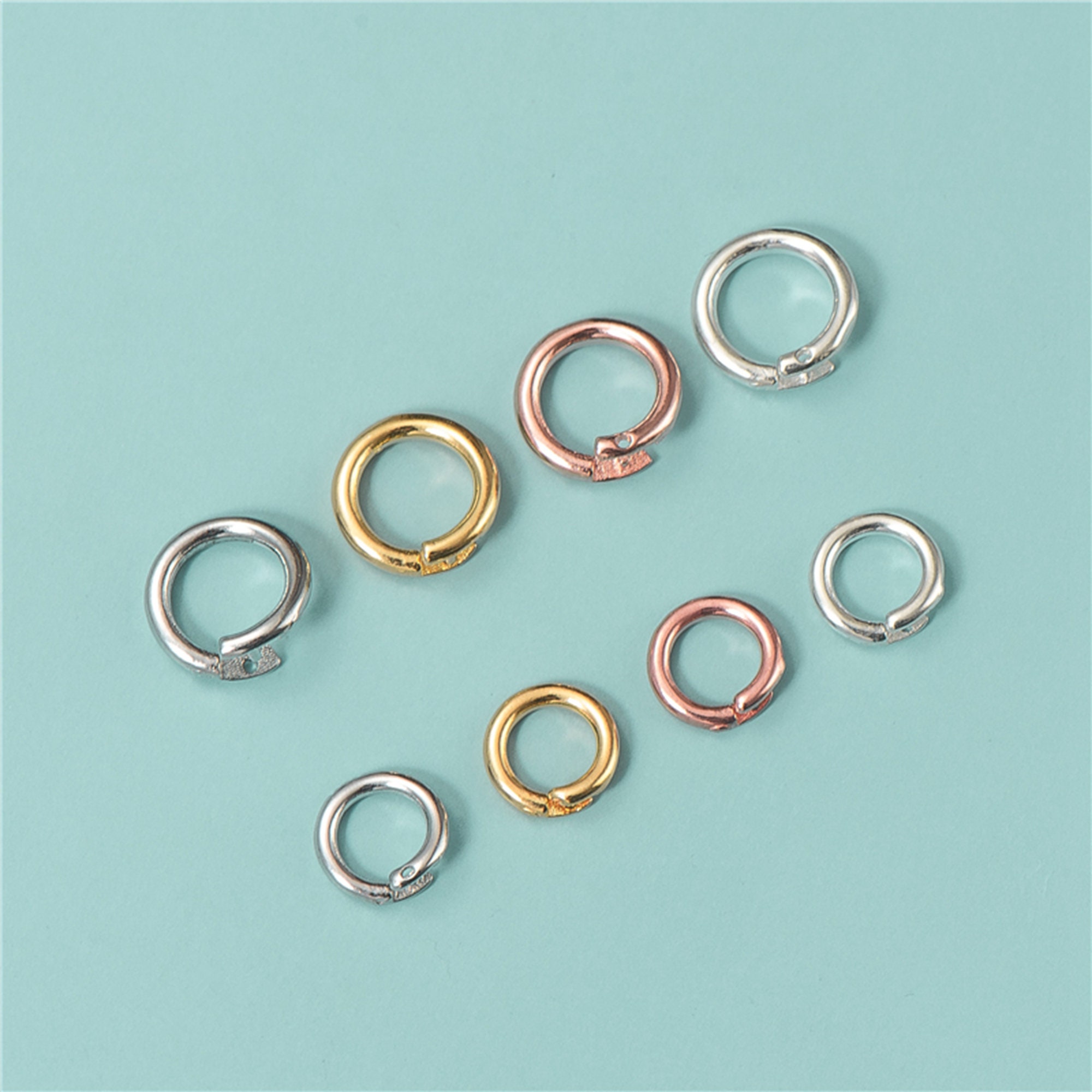 Jump ring, sterling silver, 14mm soldered round, 8.8mm inside