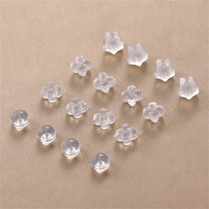 Flower Silicone Earring Backs, Silicone Round Ear Nuts For Jewelry Making Supplies, Star Ear Back, Earring Stopper Nuts, Safety Backs