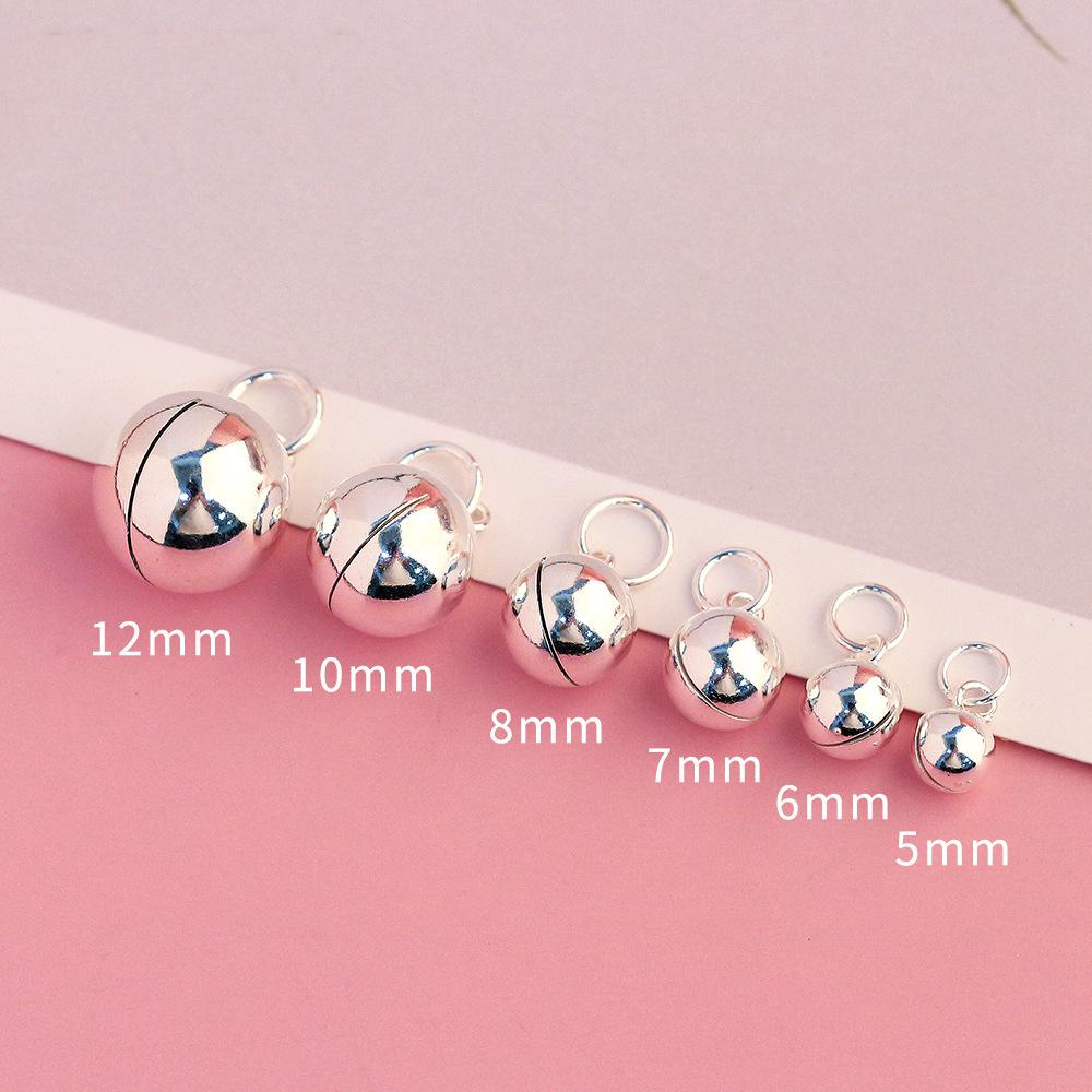 Sterling Silver Bell Charm, s925 Silver Jingle Bell Charm For Jewelry Making Supplies, Round Bell Bracelet Charm, Earring Charm