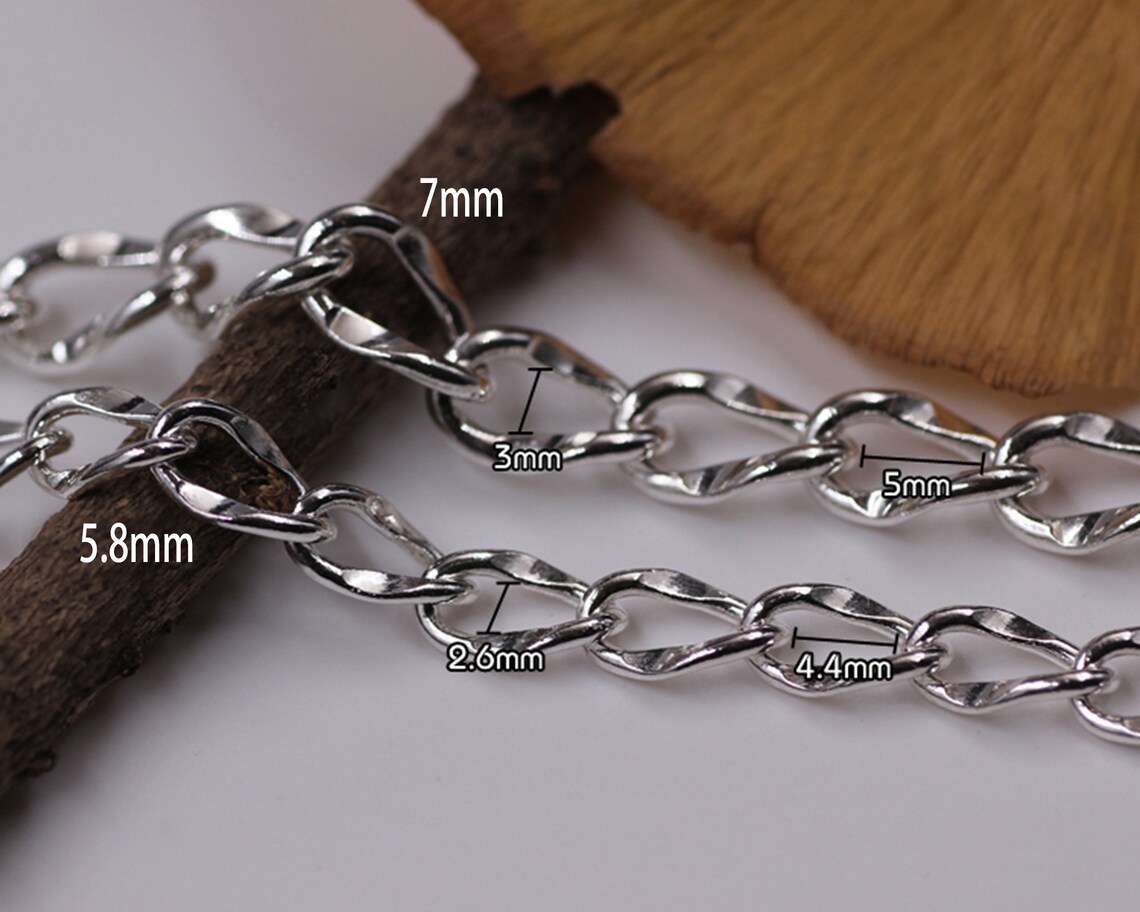 3.9 Sterling Silver Cable Chain s925 Silver Cable Chain Etsy