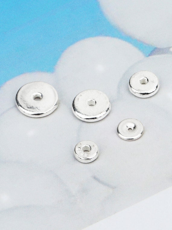 20pcs of 925 Sterling Silver Small Gear Donut Beads for Bracelet Spacers