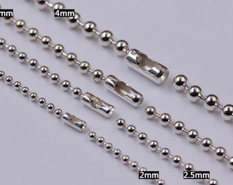 Sterling Silver Ball Chain Closures, 925 Silver Ball Chain