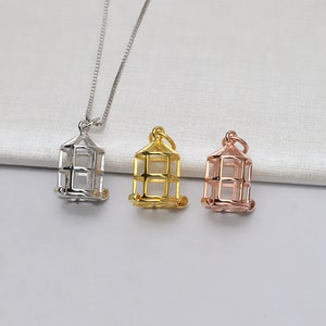 Sterling Silver Pendant Setting, S925 Silver Pearl Cage Pendant Pearl or Gemstone Bead, Hollow Bird Cage Pendant, Jewelry Making Finding 9mm