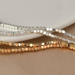 Hematite Faceted Beads, Cube Bead, Polygon Bead, Geometric Beads, Gemstone Bead, Loose Gem Bead, Bracelet Bead,Necklace Bead Full Strand 2mm