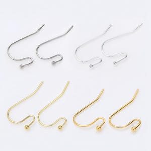 14K Gold überzogene Kugel Haken Ohrring, Schlichter Ohrring, Ohrring Draht, Ohr Draht Haken, Einfache Ohrring, Minimalist Ohrring, Ohrring Komponente 12*22mm