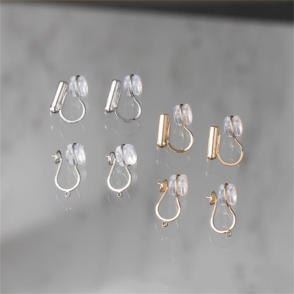 Clip d'oreille en plaqué or 14 carats, bijou d'oreille cylindrique non perçant, boucles d'oreilles sans pièce, manchettes d'oreilles piercing avec cheville, perle semi-percée