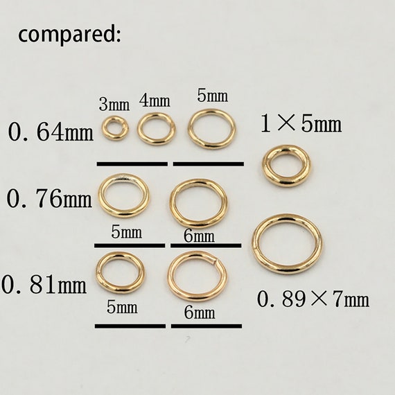 14K Gold Filled Open or Closed Jump Ring for Jewelry Making Wire 0.5mm to  0.76mm